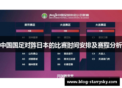 中国国足对阵日本的比赛时间安排及赛程分析